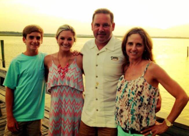 Erica Rakow with her mother, stepfather, and half brother.